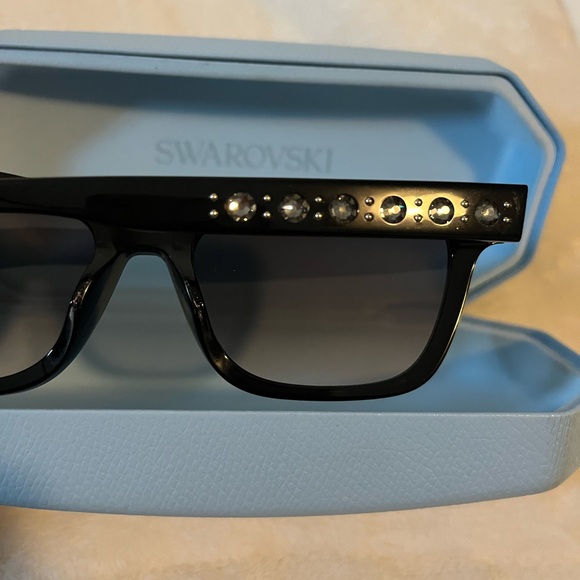 Swarovski Black Sunglasses with Crystal Accents - Picture 6 of 12